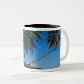 Puerto Rico, Isla Verde, Palmen. Zweifarbige Tasse (VorderseiteRechts)