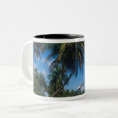 Puerto Rico, Isla Verde, Palmen. Zweifarbige Tasse (Vorderseite Links)