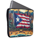 Puerto Rico Island Design und Flagge - Stilvoll Laptopschutzhülle (Vorne Rechts)
