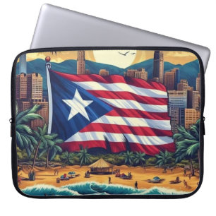 Puerto Rico Island Design und Flagge - Stilvoll Laptopschutzhülle