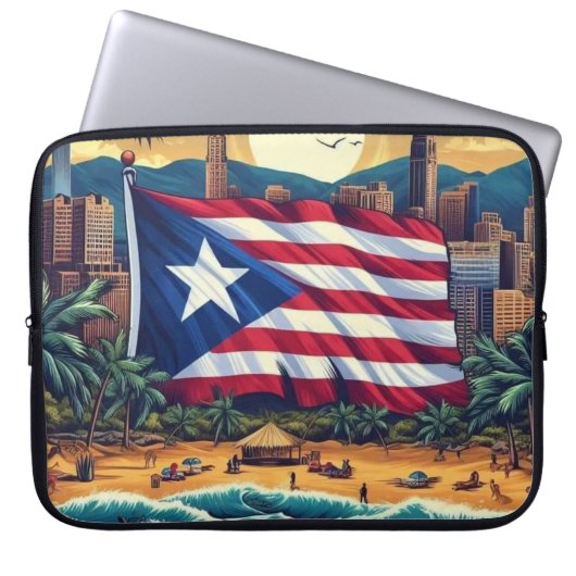 Puerto Rico Island Design und Flagge - Stilvoll Laptopschutzhülle (Vorderseite)