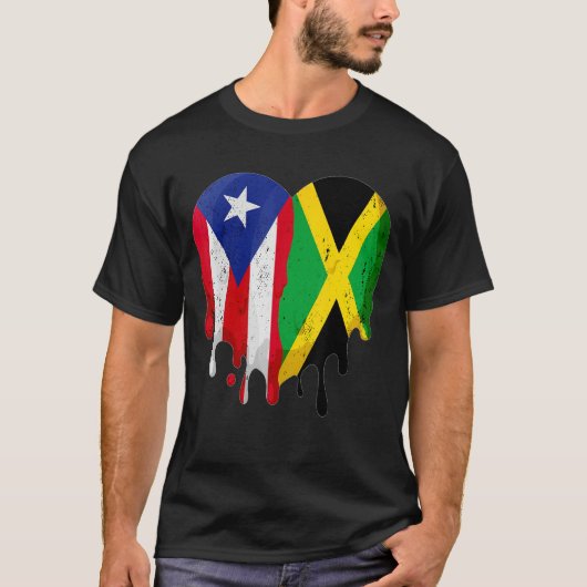 Puerto Rico Japan Flag Heart Citizen Grown Patriot T-Shirt (Vorderseite)