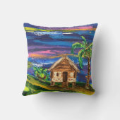 Puerto Rico Jibaro Haus Außenwerfer Kissen (Rückseite)