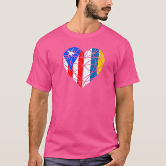 Puerto Rico Kanarische Inseln Flagge Boricua Heart T-Shirt