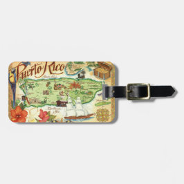 Puerto Rico Karte Gepäckanhänger