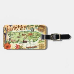 Puerto Rico Karte Gepäckanhänger