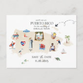 Puerto Rico Karte Hochzeit in Urlaubsort Save the (Vorderseite)