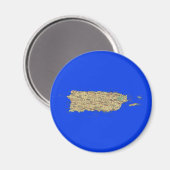 Puerto Rico Karte Magnet (Vorderseite/Rückseite)