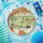 Puerto Rico Karte Pappteller (Party)