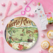 Puerto Rico Karte Pappteller (Party)