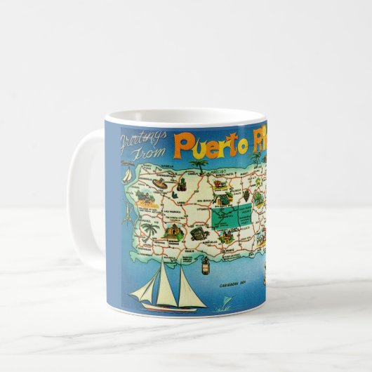 Puerto Rico Karte Tasse (Vorderseite Links)