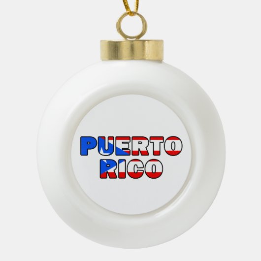 Puerto Rico Keramik Kugel-Ornament (Vorderseite)