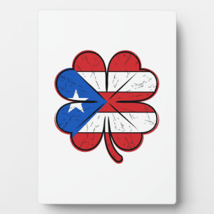 Puerto Rico Kleeblattflagge Vintage Gravur Vektor  Fotoplatte