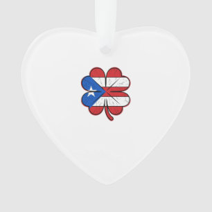 Puerto Rico Kleeblattflagge Vintage Gravur Vektor  Ornament