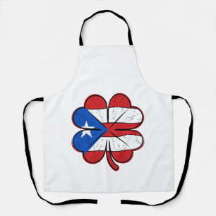 Puerto Rico Kleeblattflagge Vintage Gravur Vektor Schürze