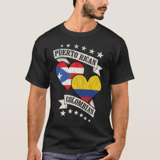 Puerto Rico Kolumbianische Herzfahnen T-Shirt