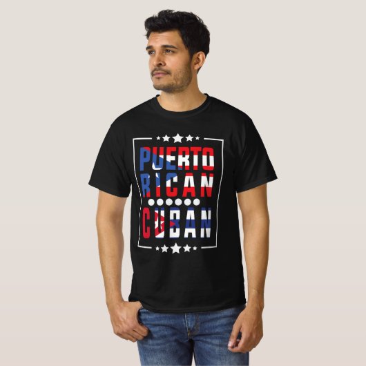 Puerto Rico Kubaner, halb puerto-rikanisch halb Ku T-Shirt (Vorne ganz)