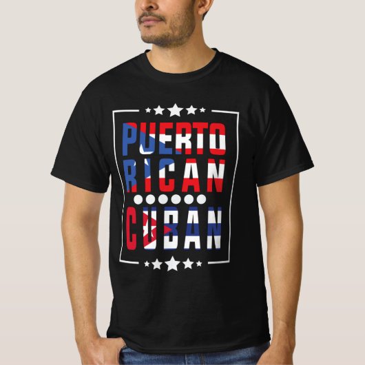Puerto Rico Kubaner, halb puerto-rikanisch halb Ku T-Shirt (Vorderseite)