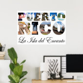 Puerto Rico La Isla Del Encanto Collage Poster (Heimbüro)
