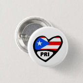 Puerto Rico Ländercode Flag Herzstück Button Abzei (Vorne & Hinten)