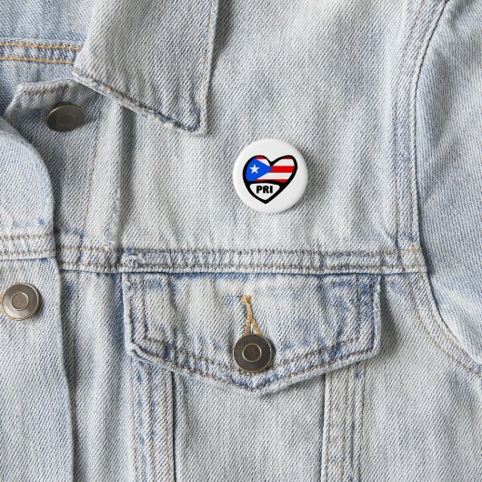 Puerto Rico Ländercode Flag Herzstück Button Abzei (Beispiel)