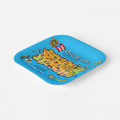 Puerto Rico Länderkarte Pappteller (Gewinkelt)