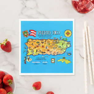 Puerto Rico Länderkarte Serviette