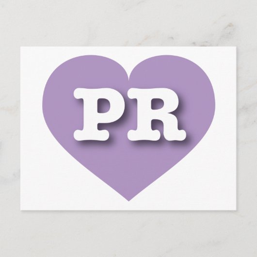 Puerto Rico Lavender Heart - I Liebe PR Postkarte (Vorderseite)