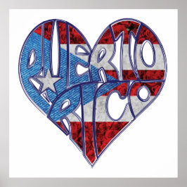 Puerto Rico Liebe Flag Poster