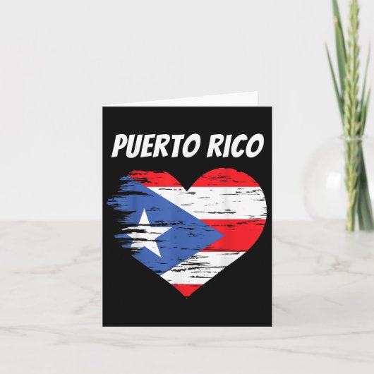Puerto Rico Liebe Herzflag Gift Puerto Rican Rais Karte (Vorderseite)