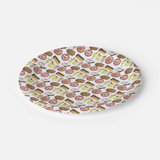 Puerto Rico Liebe Küche Puerto Rico Feinschmecker Pappteller (Schrägansicht)