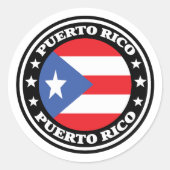 Puerto Rico Logo für die nationale Flagge Runder Aufkleber (Vorderseite)