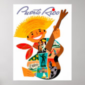 Puerto Rico, Mann mit Gitarre Poster (Vorne)