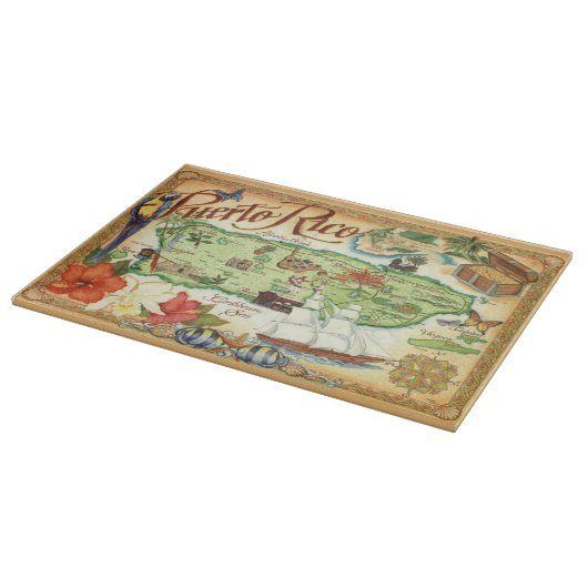 Puerto Rico Map Cutting Board Schneidebrett (Ecke)