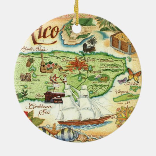 Puerto Rico Map Ornament (Hinten)