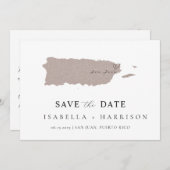 Puerto Rico Map Save the Date Template (Vorne/Hinten)