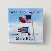 Puerto Rico mehr Hilfe Hurrikan Desaster Button se (Vorderseite)