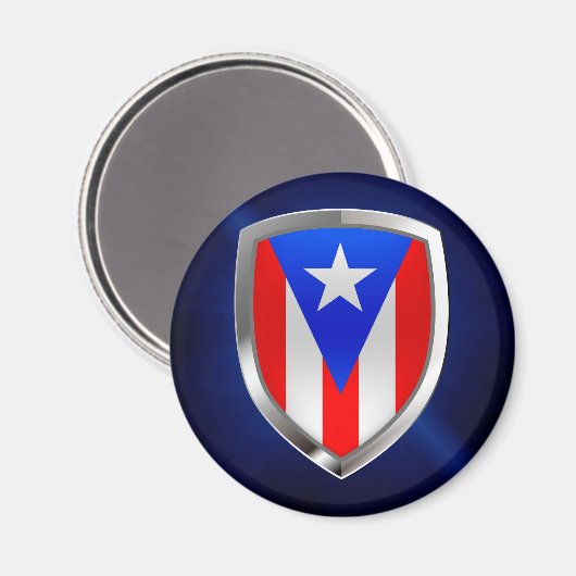 Puerto Rico Metallic Emblem Magnet (Vorderseite/Rückseite)