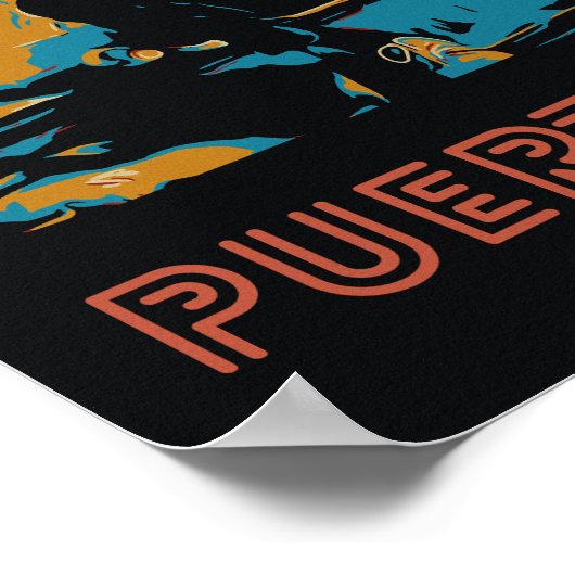 Puerto Rico, Musiker und Flag Postcard Poster (Ecke)