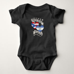 Puerto Rico Nicaraguan Herzfahnen Puerto Rico Ni Baby Strampler