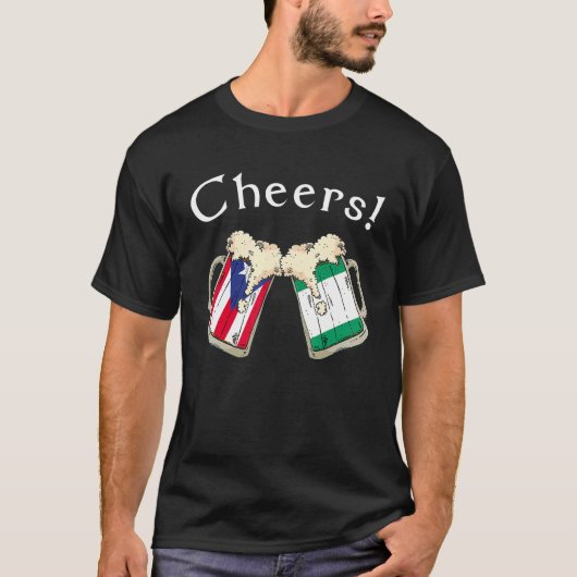 Puerto Rico Nigeria Flag Cheers Beer Grown Patriot T-Shirt (Vorderseite)