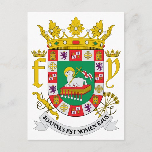Puerto Rico Offizieller Wappen Heraldry Symbol Postkarte (Vorderseite)