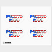 Puerto Rico Ovaler Aufkleber (Blatt)