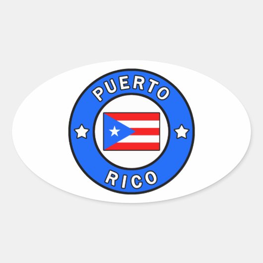 Puerto Rico Ovaler Aufkleber (Vorderseite)