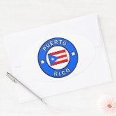 Puerto Rico Ovaler Aufkleber (Umschlag)
