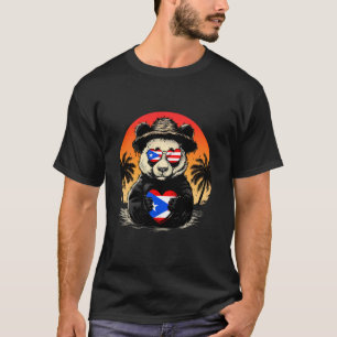 Puerto Rico Panda Bär Sonnenuntergang Boricua puer T-Shirt