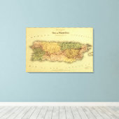 Puerto Rico Panoramablick Karte Puerto Rico Leinwanddruck (Insitu (Holzboden))