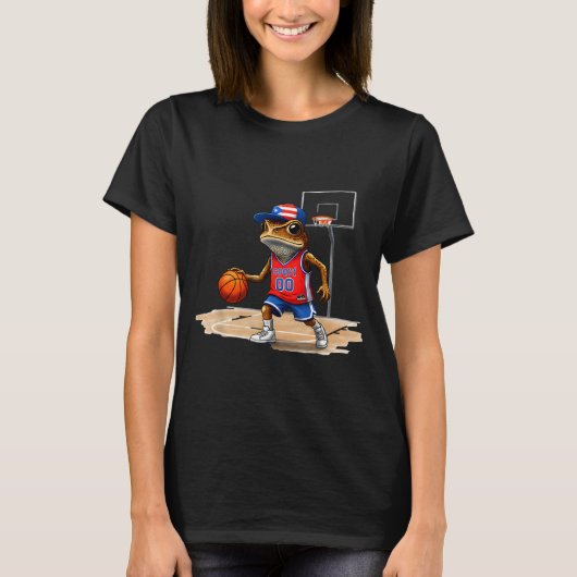 Puerto Rico Patriotic Flag Boricua Fun Basketball T-Shirt (Vorderseite)