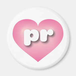 Puerto Rico Pink Fade Heart - I Liebe PR Magnet