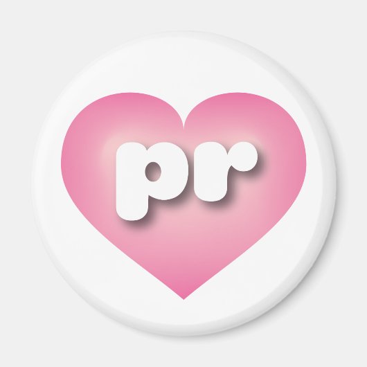 Puerto Rico Pink Fade Heart - I Liebe PR Magnet (Vorne)